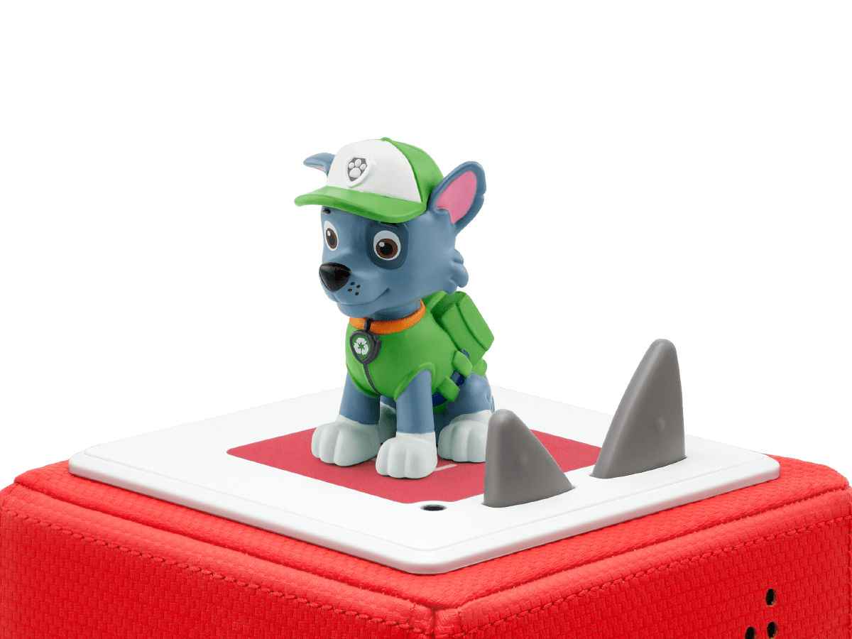 PAW Patrol: Rocky Tonie on a red Toniebox