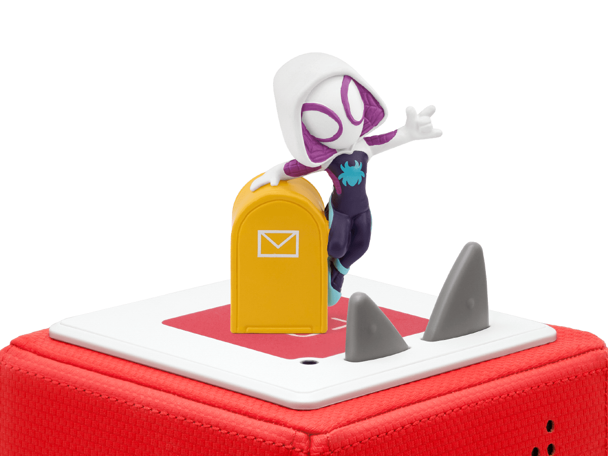 Marvel's Spidey and His Amazing Friends: Ghost-Spider Tonie on a red Toniebox