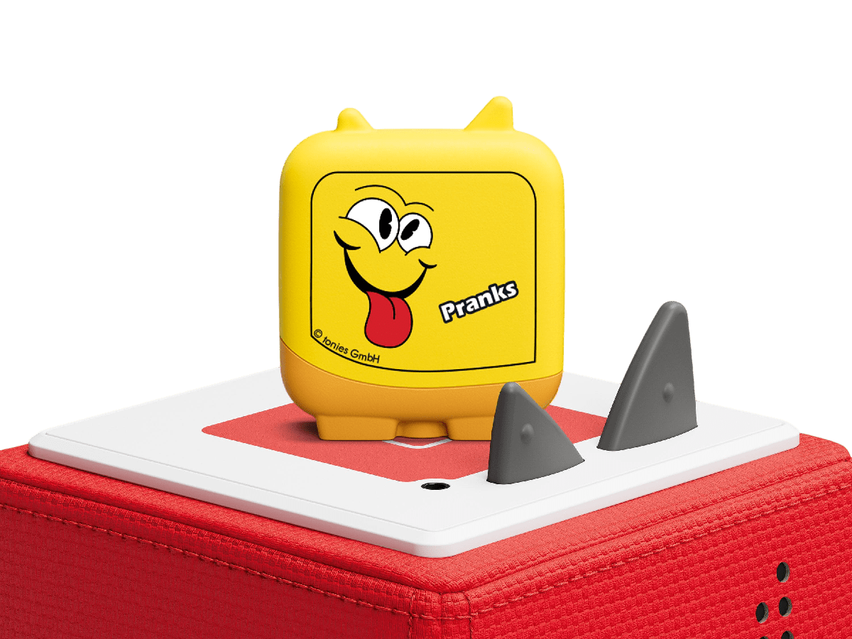 Kid Comedy Clever Tonie on a Red Toniebox