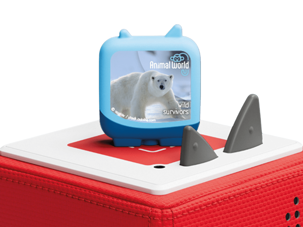Animal World Wild Survivors Clever Tonie on a Red Toniebox