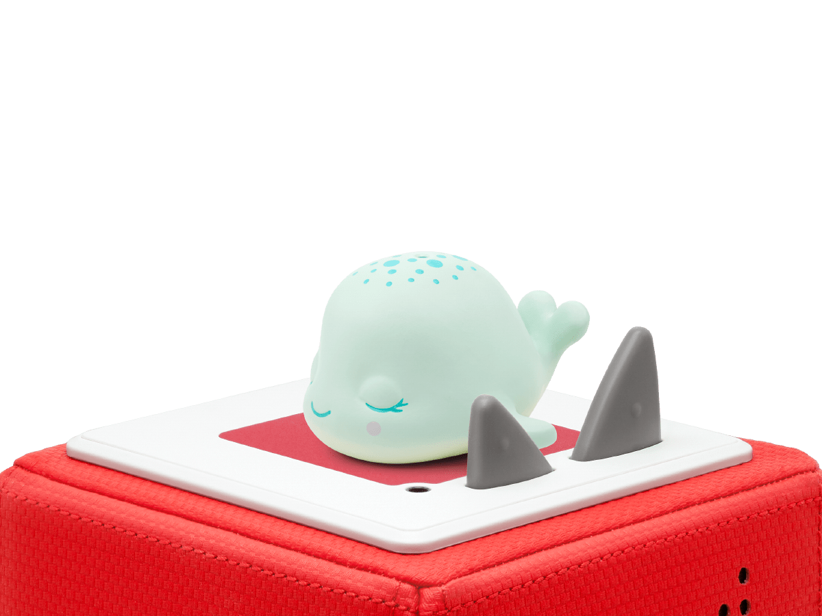 Sleepy Whale: Lullabies from the Ocean Tonie on a red Toniebox