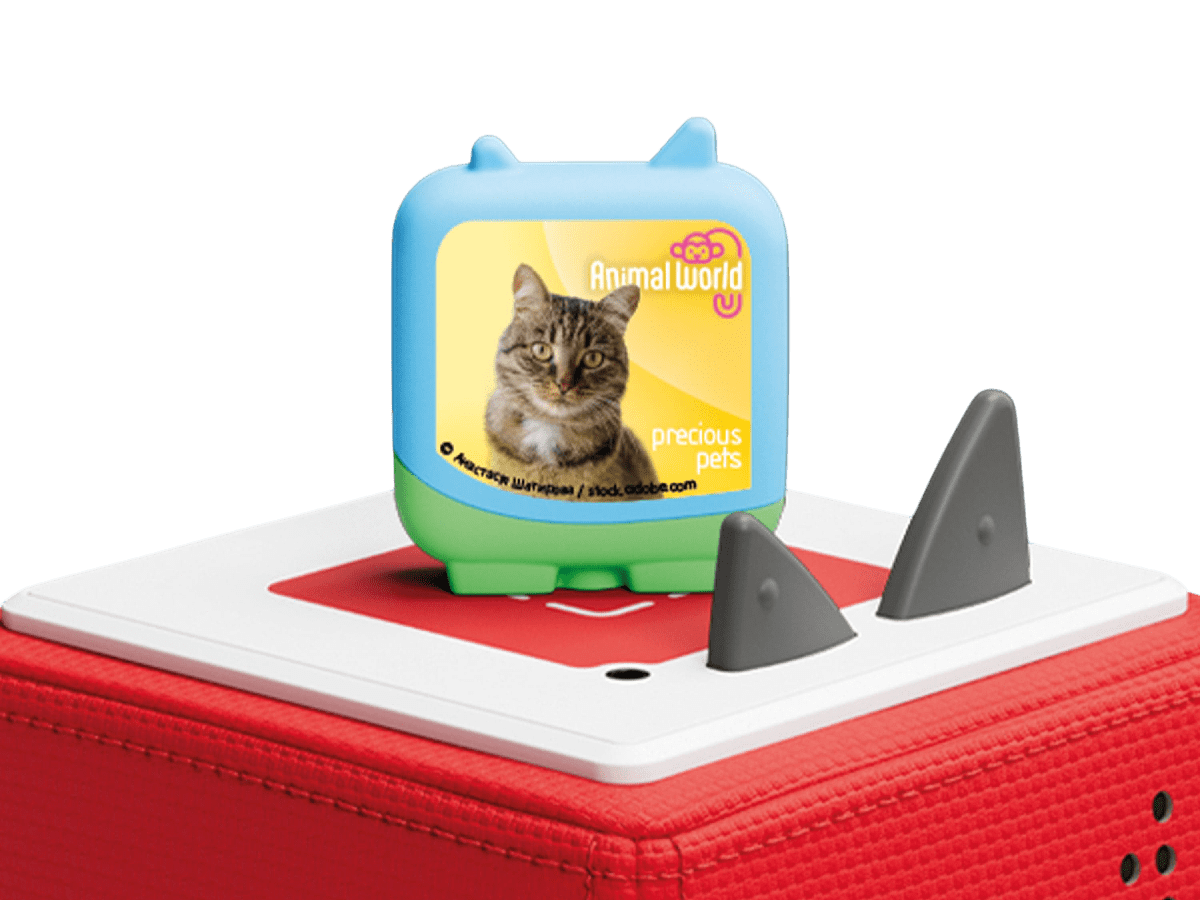 Animal World Precious Pets Clever Tonie on a Red Toniebox