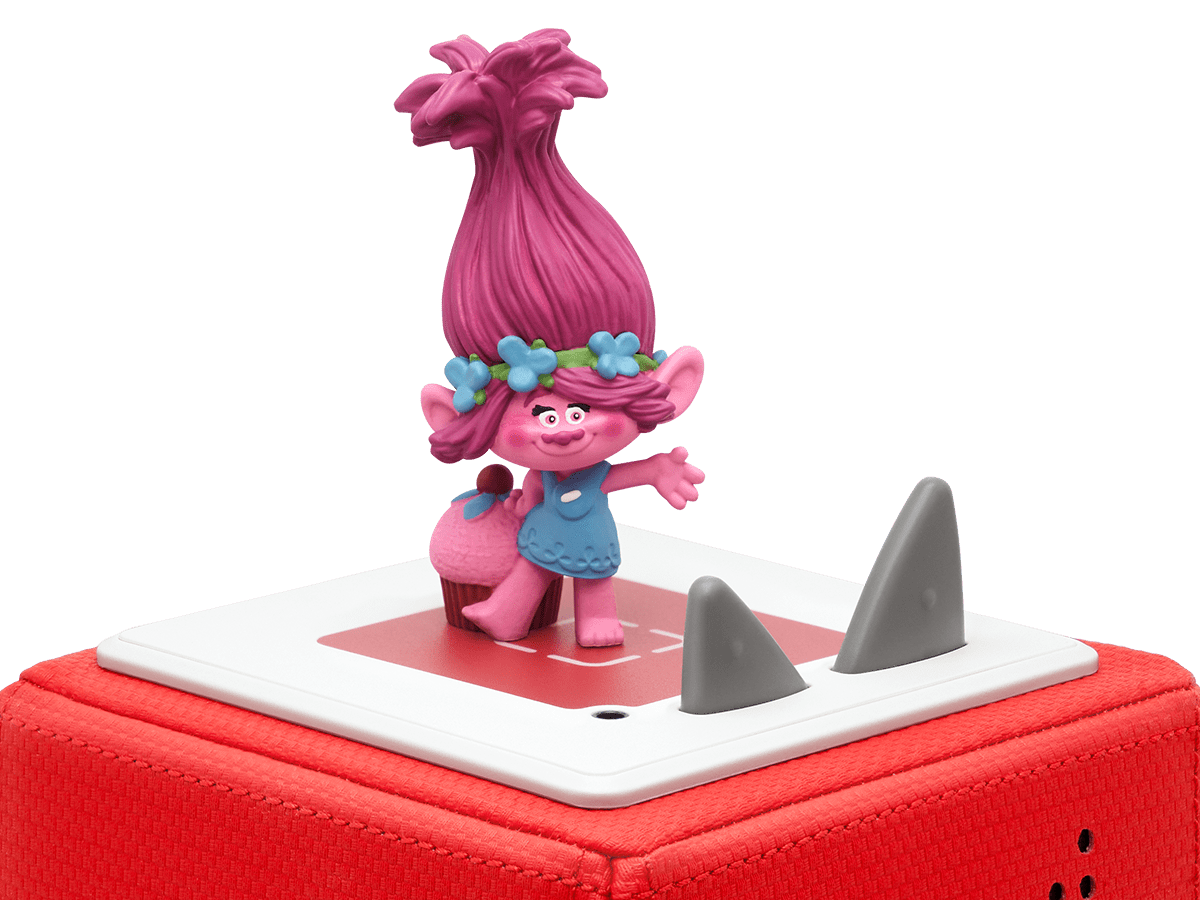 Trolls: Poppy Tonie on a red Toniebox