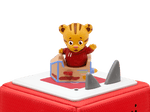 Daniel Tiger's Neighborhood Tonie on a red Toniebox