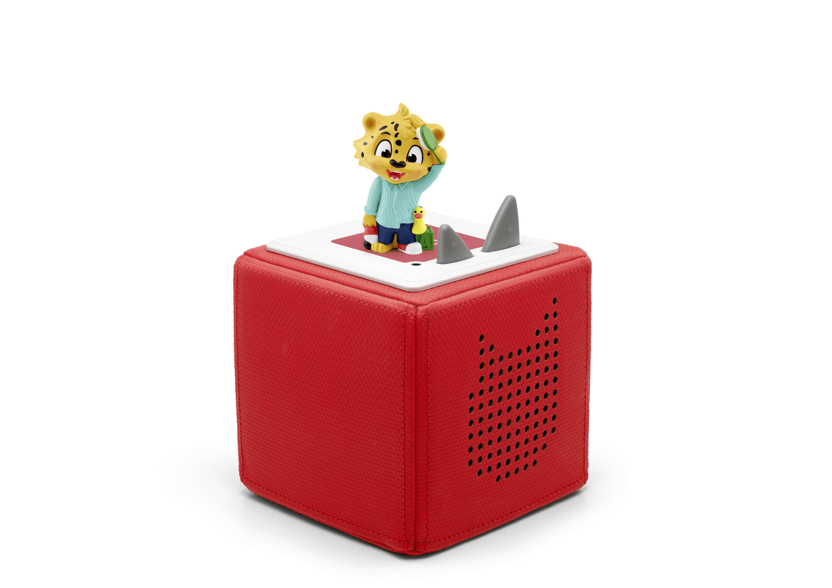 Leo's Day Routines Tonie on a red Toniebox