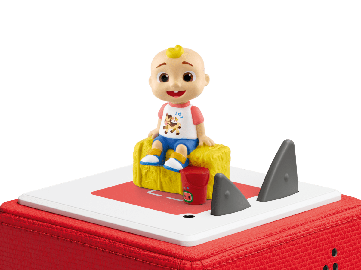 CoComelon: Outdoor Adventures with JJ Tonie on a red Toniebox