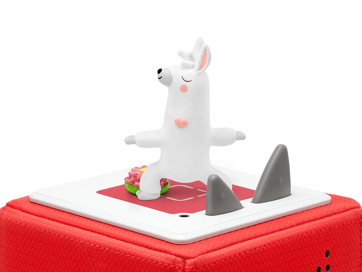 Mindfulness: Yoga with Sara the Llama Tonie on a red Toniebox