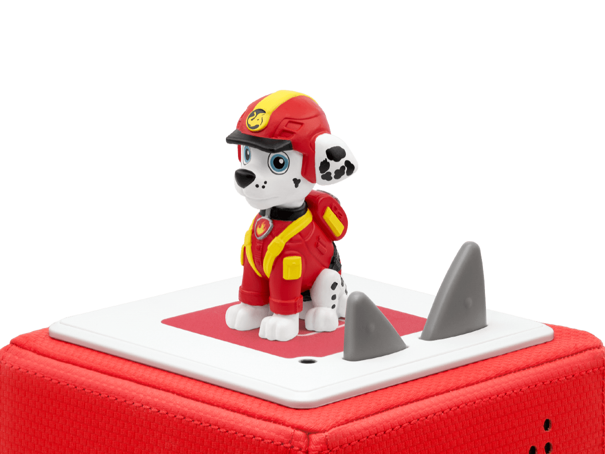PAW Patrol Jungle Pups: Marshall Tonie on a red Toniebox