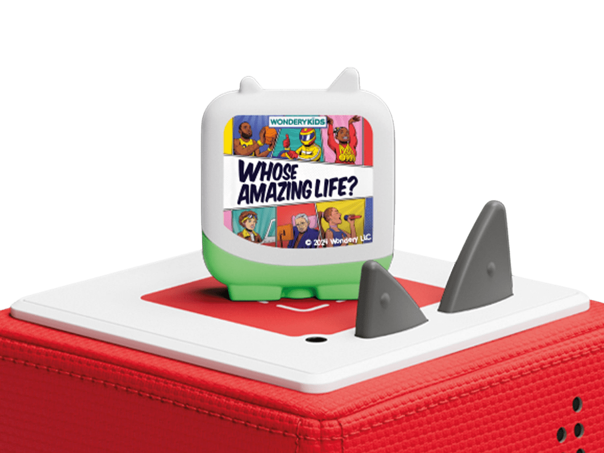 Wondery Kids Clever Tonie on a Red Toniebox