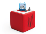 Full view of a Animal World Wild Survivors Clever Tonies on a red Toniebox