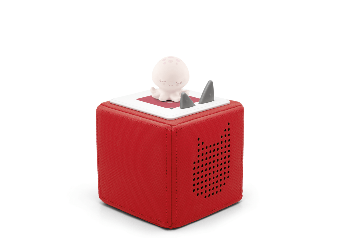 Full view of Sleepy Octopus: Bedtime Story from the Ocean Tonie on a red toniebox