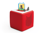 Full view of a Animal World Precious Pets Clever Tonies on a red Toniebox