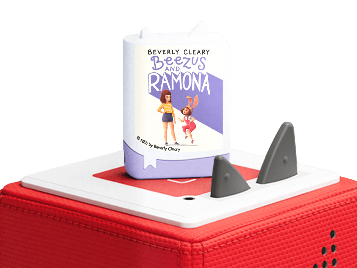 Single Ramona Audiobook Tonie on a Red Toniebox