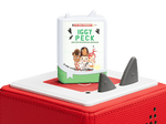 Single Questioneers Audiobook Tonie on a Red Toniebox
