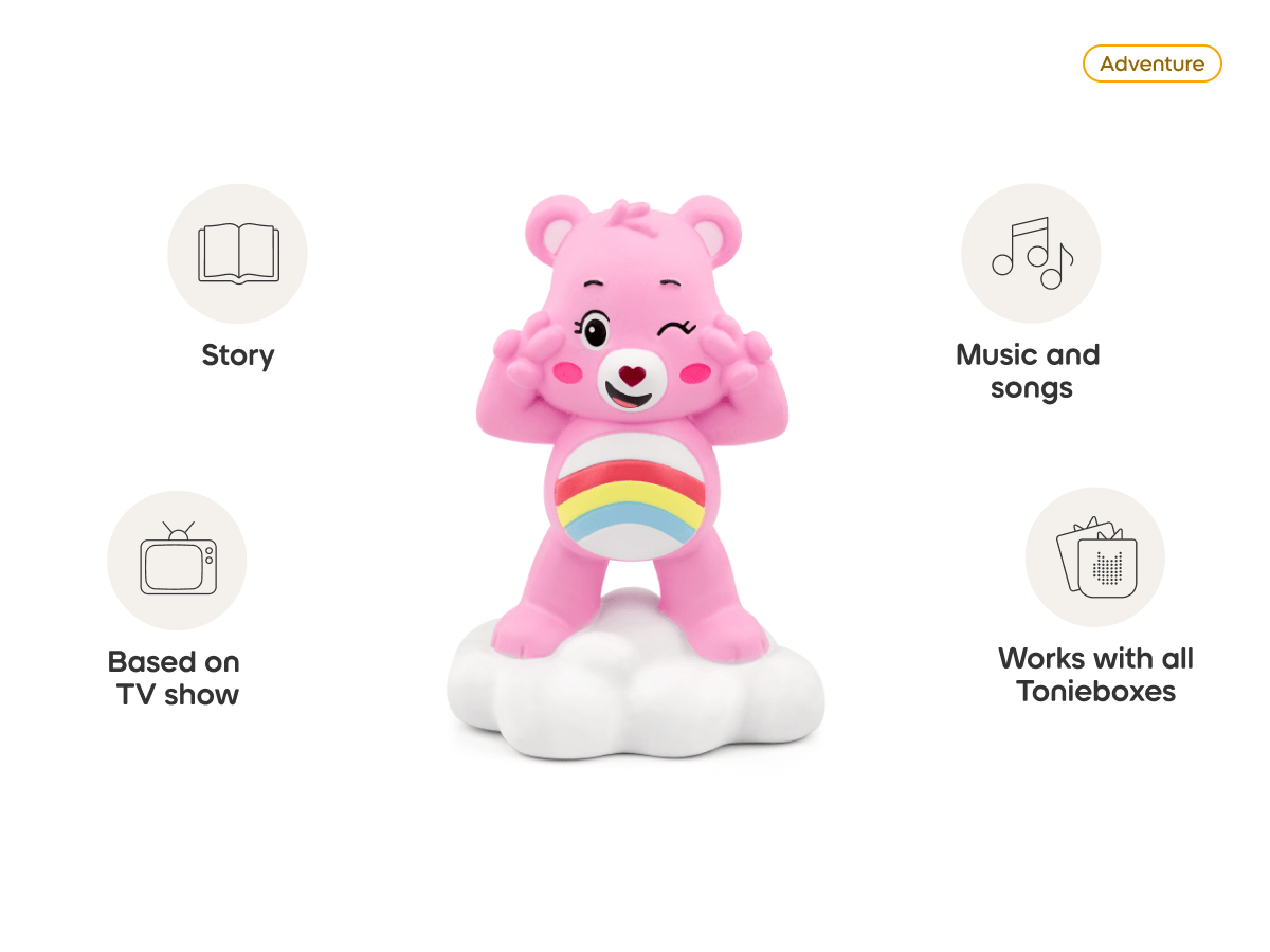 Care Bears Cheer Bear Tonie audio figurine, inspiring audio journeys and imaginative play