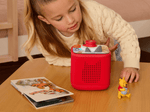 Child enjoying a Tonie and Toniebox 2, an audio player for kids